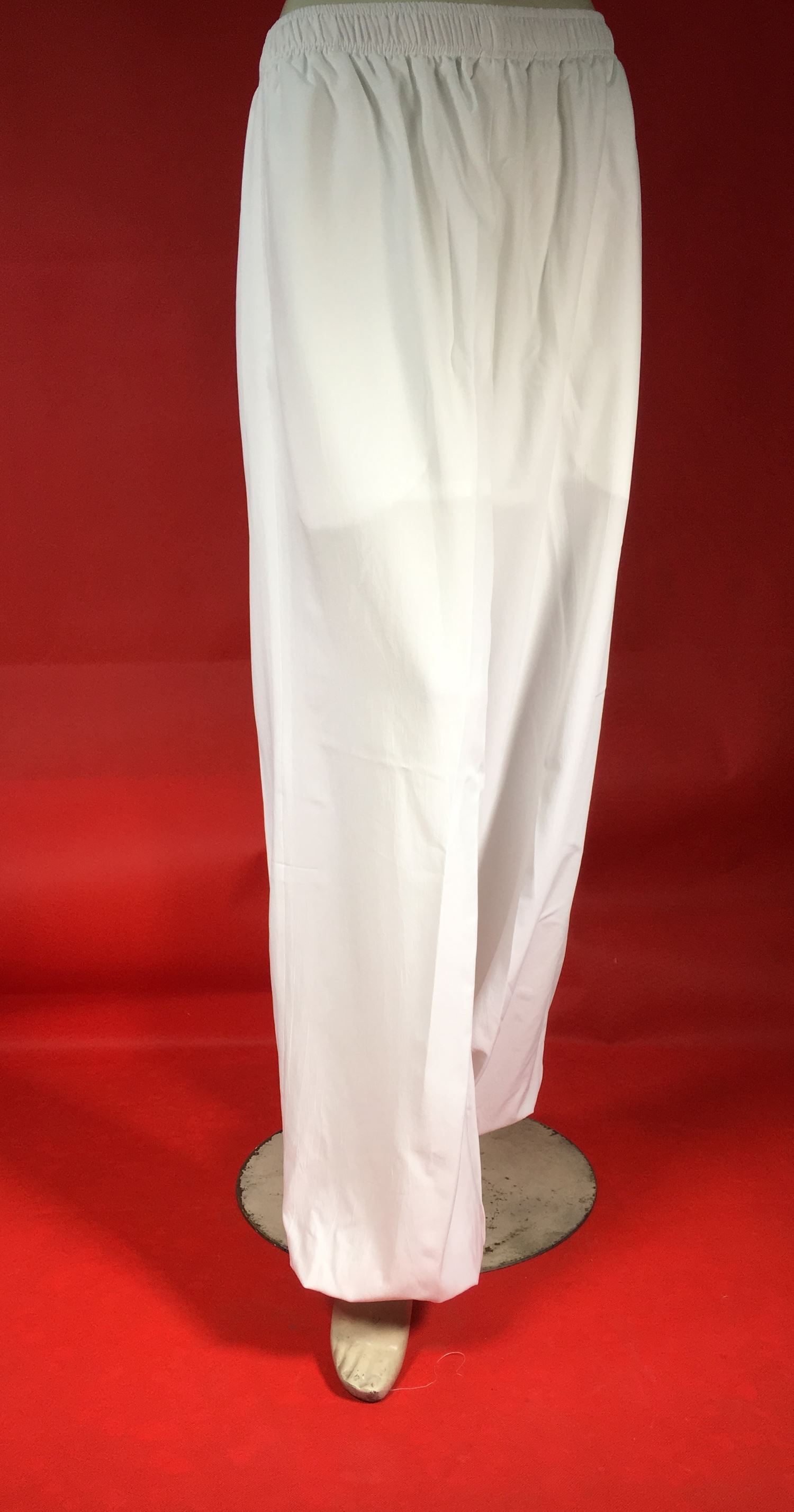 C-11功夫褲(麻紗混紡)(燈籠褲)-白色(台灣製)