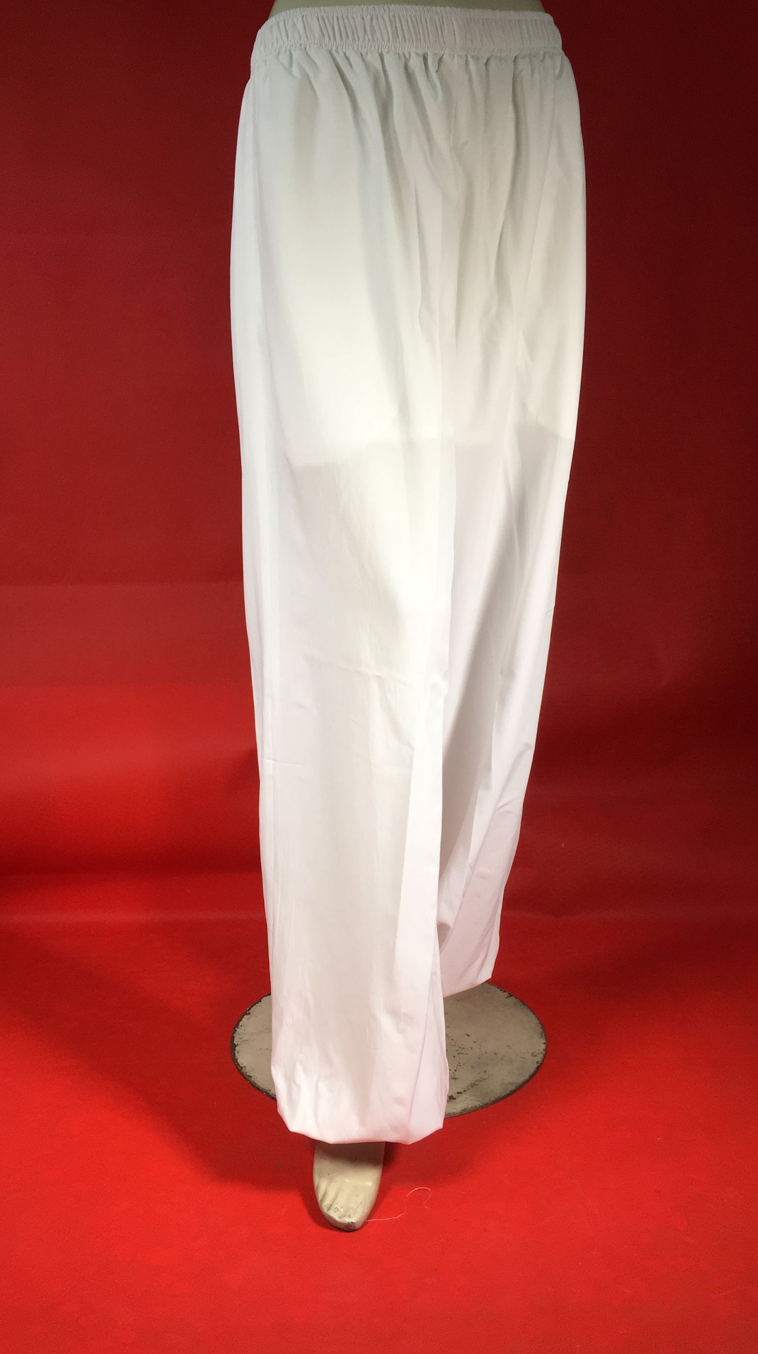 C-11功夫褲(麻紗混紡)(燈籠褲)-白色(台灣製)