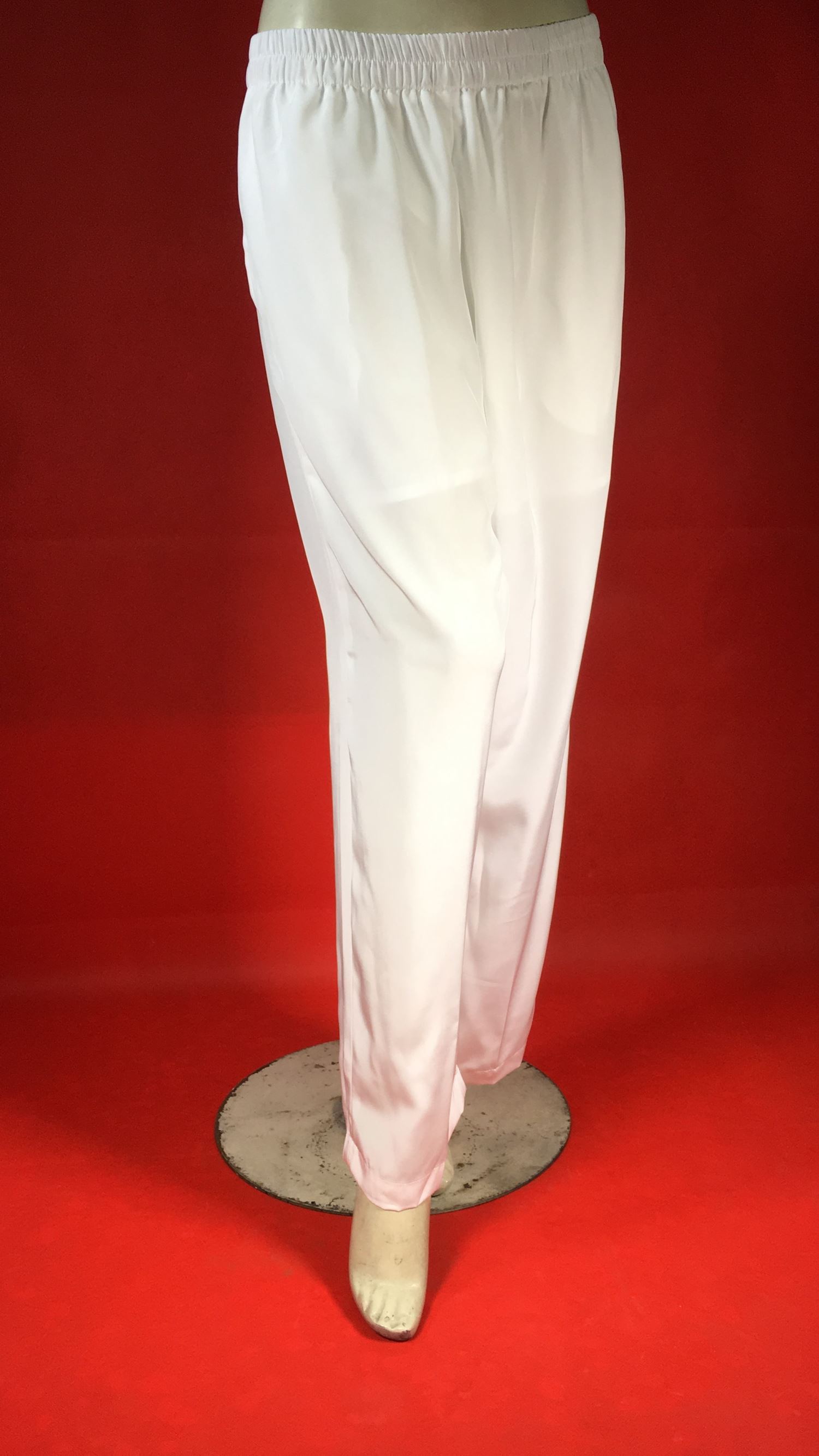 C-13高級麻紗混紡(平口褲)白色(台灣製)