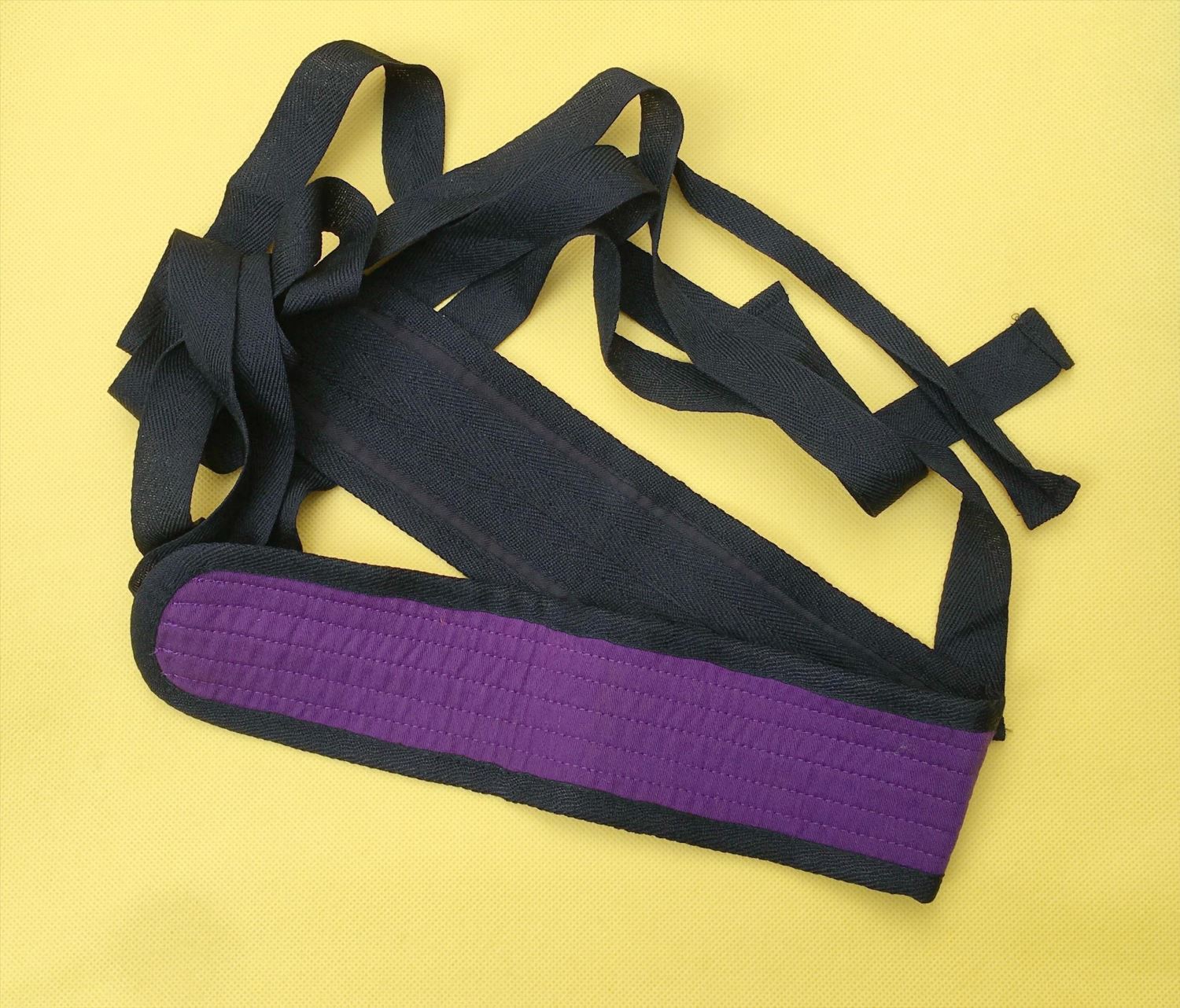 X-18腰帶(長220公分)多層布(棉布)紫色黑邊(台灣製造)