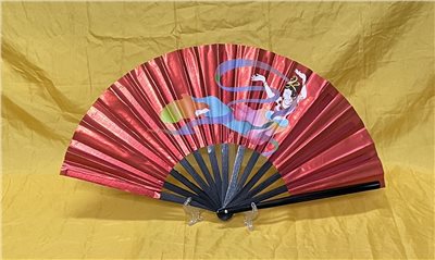 E-16紅蔥扇(紅色-黑骨)飛天女(台灣製)